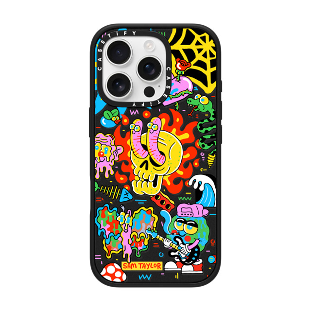 Sam Taylor x CASETiFY iPhone 16 Pro Case Sticker,Skull Matte Black Impact Case MagSafe Compatible Silly Little Bits Back to School Sam Taylor x CASETiFY iPhone 16 Pro Case Sticker,Skull Matte Black Impact Case MagSafe Compatible Silly Little Bits Back to School