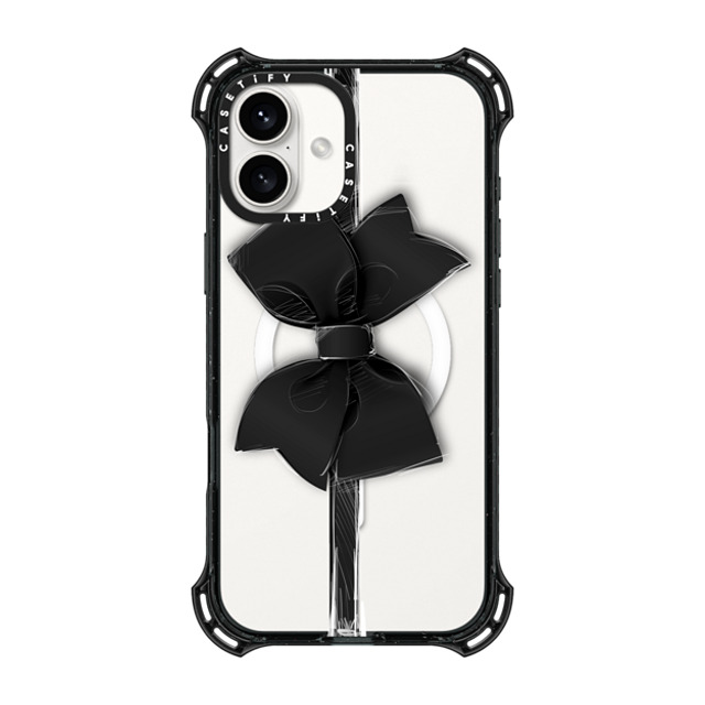 CASETiFY iPhone 16 Plus Case Black バウンスケース Ribbon Black Bow CASETiFY iPhone 16 Plus Case Black バウンスケース Ribbon Black Bow