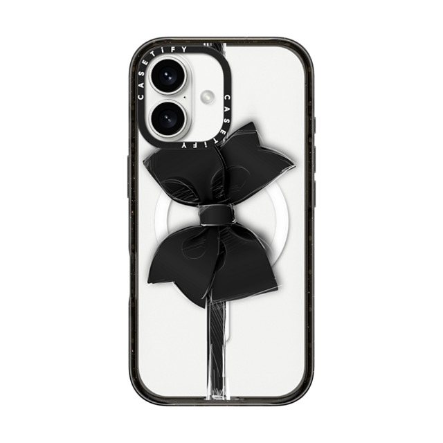 CASETiFY iPhone 16 ケース ブラック インパクトケース MagSafe対応 Ribbon Black Bow