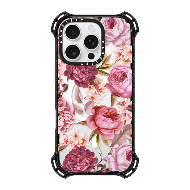 CASETiFY iPhone 16 Pro Case Black バウンスケース フローラル Blush Pink Rose Watercolor Chic Illustration Floral Pattern CASETiFY iPhone 16 Pro Case Black バウンスケース フローラル Blush Pink Rose Watercolor Chic Illustration Floral Pattern