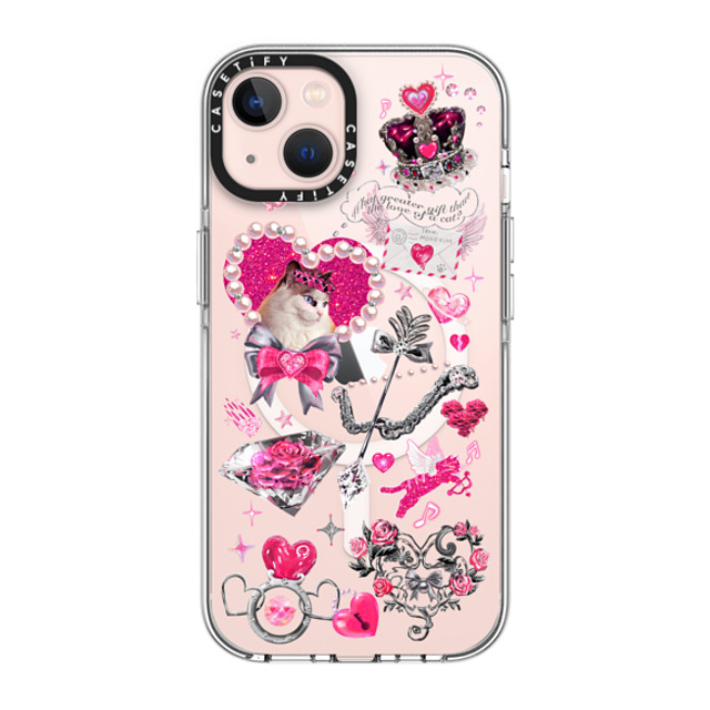 Mond Kim x CASETiFY iPhone 13 ケース クリア クリア ケース MagSafe対応 Cupid Cat by Mond Kim