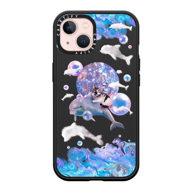 Mond Kim x CASETiFY iPhone 13 ケース マットブラック インパクトケース MagSafe対応 THE CAT FROM THE SEA BY MOND KIM