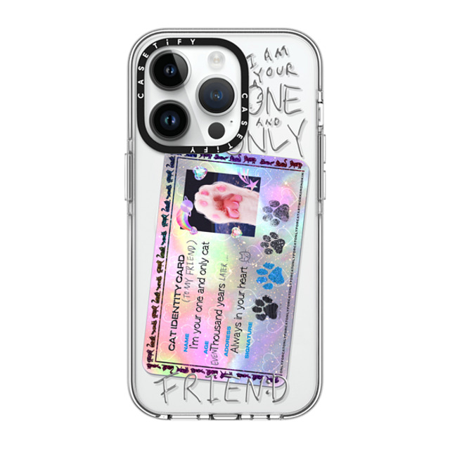 Mond Kim x CASETiFY iPhone 14 Pro Case Clear Clear Case MagSafe Compatible Cat ID Card by Mond Kim Mond Kim x CASETiFY iPhone 14 Pro Case Clear Clear Case MagSafe Compatible Cat ID Card by Mond Kim
