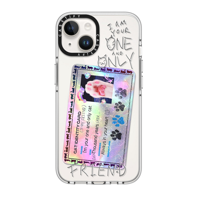 Mond Kim x CASETiFY iPhone 14 Case Clear Clear Case MagSafe Compatible Cat ID Card by Mond Kim Mond Kim x CASETiFY iPhone 14 Case Clear Clear Case MagSafe Compatible Cat ID Card by Mond Kim