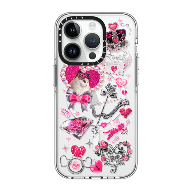 Mond Kim x CASETiFY iPhone 14 Pro ケース クリア クリア ケース MagSafe対応 Cupid Cat by Mond Kim