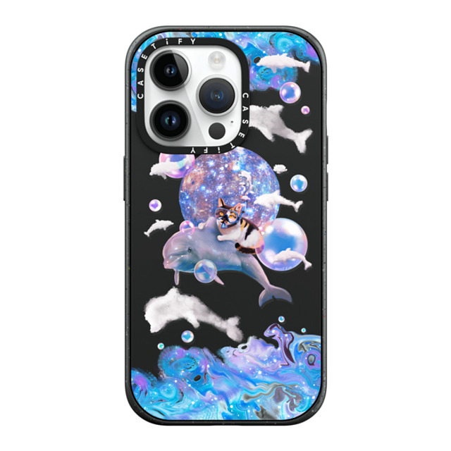 Mond Kim x CASETiFY iPhone 14 Pro ケース マットブラック インパクトケース MagSafe対応 THE CAT FROM THE SEA BY MOND KIM