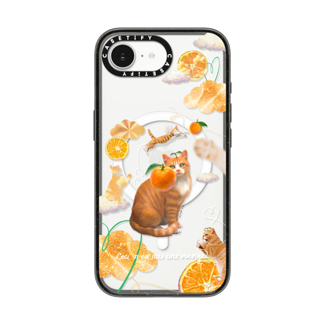 Mond Kim x CASETiFY iPhone 16e Case Black Impact Case MagSafe Compatible Flying Orange Cat Back to School Mond Kim x CASETiFY iPhone 16e Case Black Impact Case MagSafe Compatible Flying Orange Cat Back to School