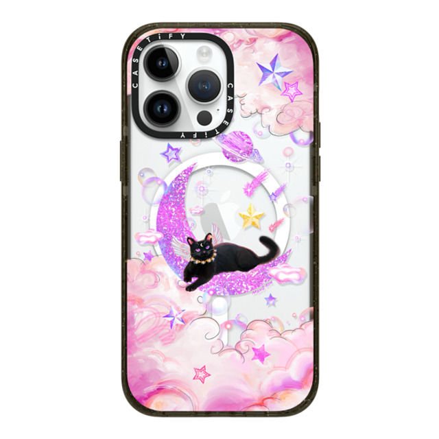 Mond Kim x CASETiFY iPhone 14 Pro Max ケース ブラック インパクトケース MagSafe対応 The Cat from The Moon by Mond Kim