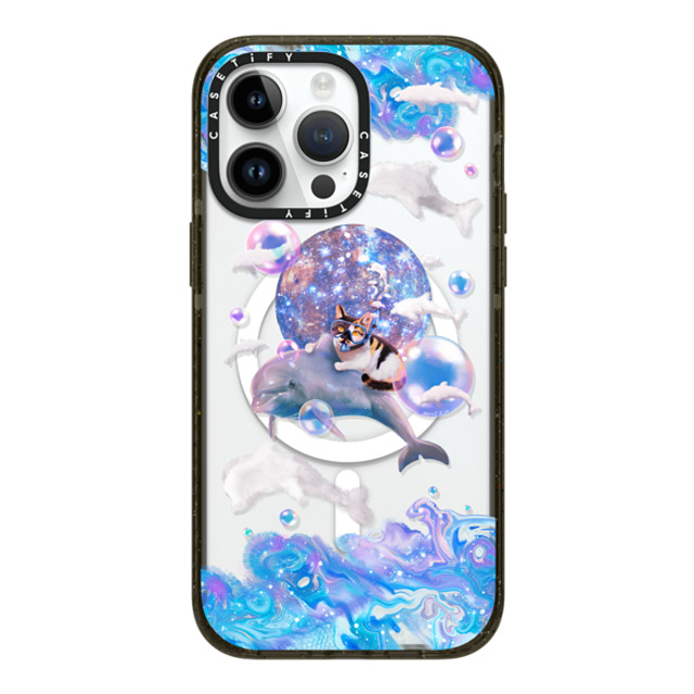 Mond Kim x CASETiFY iPhone 14 Pro Max ケース ブラック インパクトケース MagSafe対応 THE CAT FROM THE SEA BY MOND KIM