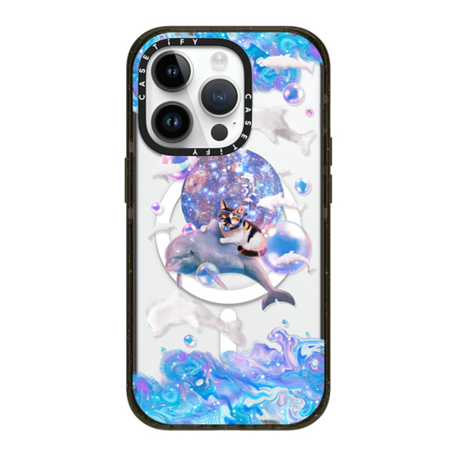 Mond Kim x CASETiFY iPhone 14 Pro ケース ブラック インパクトケース MagSafe対応 THE CAT FROM THE SEA BY MOND KIM