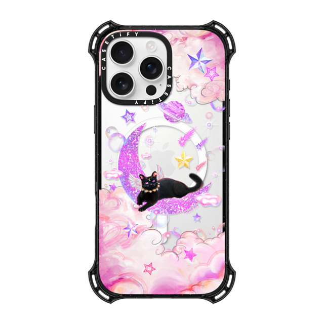 Mond Kim x CASETiFY iPhone 16 Pro Max ケース ブラック バウンスケース The Cat from The Moon by Mond Kim