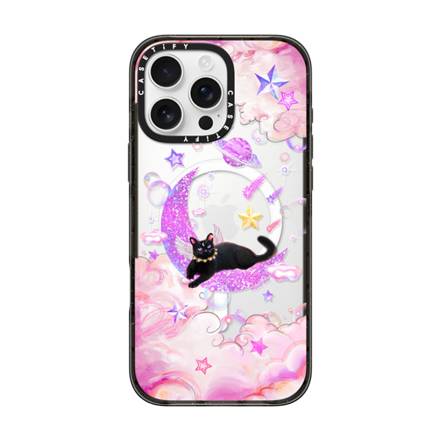 Mond Kim x CASETiFY iPhone 16 Pro Max ケース ブラック インパクトケース MagSafe対応 The Cat from The Moon by Mond Kim