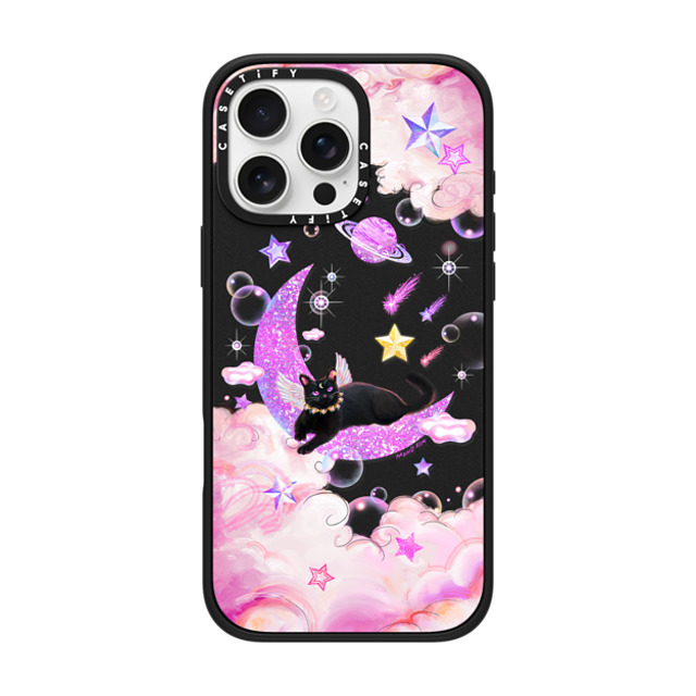 Mond Kim x CASETiFY iPhone 16 Pro Max ケース マットブラック インパクトケース MagSafe対応 The Cat from The Moon by Mond Kim