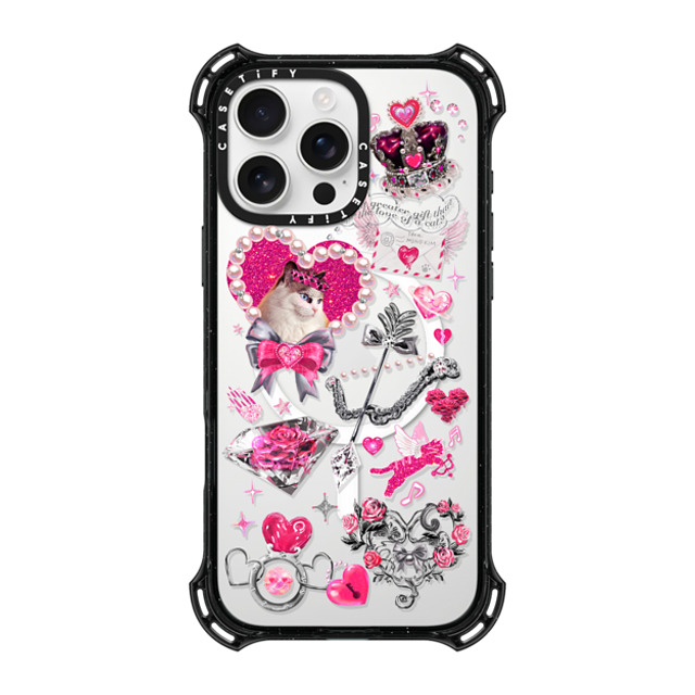 Mond Kim x CASETiFY iPhone 16 Pro Max ケース ブラック バウンスケース Cupid Cat by Mond Kim
