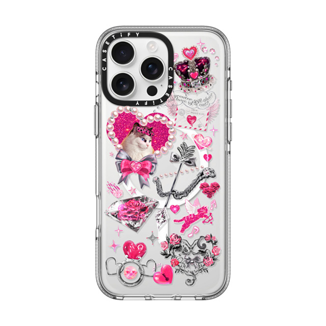 Mond Kim x CASETiFY iPhone 16 Pro Max ケース クリア クリア ケース MagSafe対応 Cupid Cat by Mond Kim