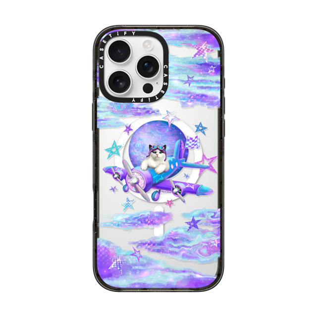 Mond Kim x CASETiFY iPhone 16 Pro Max ケース ブラック インパクトケース MagSafe対応 Space Pilot Cat Father's Day Mond Kim x CASETiFY iPhone 16 Pro Max ケース ブラック インパクトケース MagSafe対応 Space Pilot Cat Father's Day