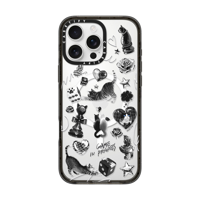 Mond Kim x CASETiFY iPhone 16 Pro Max ケース ブラック インパクトケース MagSafe対応 Black Chess Cat Back to School Mond Kim x CASETiFY iPhone 16 Pro Max ケース ブラック インパクトケース MagSafe対応 Black Chess Cat Back to School