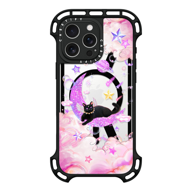 Mond Kim x CASETiFY iPhone 16 Pro Max ケース ブラック ウルトラ バウンスケース MagSafe対応 The Cat from The Moon by Mond Kim