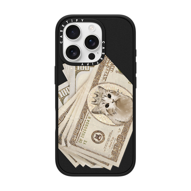 Mond Kim x CASETiFY iPhone 16 Pro ケース Animal,Surrealism マットブラック インパクトケース MagSafe対応 Million Dollar Cat by Mond Kim Father's Day Mond Kim x CASETiFY iPhone 16 Pro ケース Animal,Surrealism マットブラック インパクトケース MagSafe対応 Million Dollar Cat by Mond Kim Father's Day