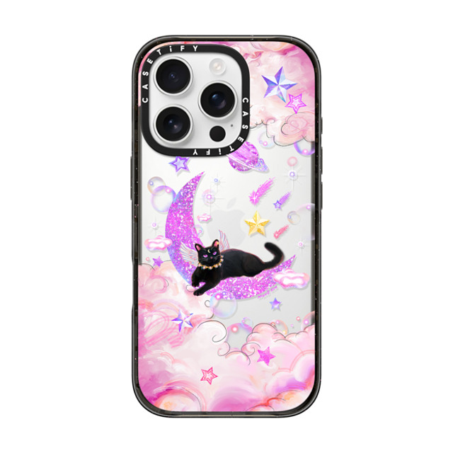 Mond Kim x CASETiFY iPhone 16 Pro ケース ブラック インパクトケース The Cat from The Moon by Mond Kim