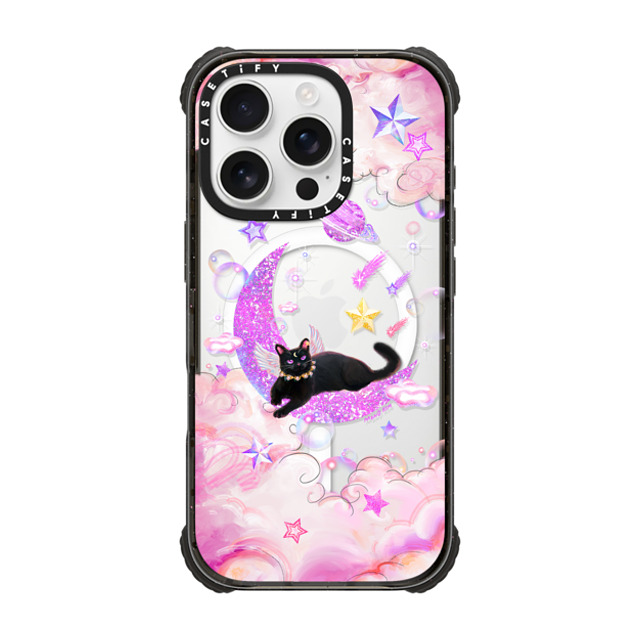 Mond Kim x CASETiFY iPhone 16 Pro ケース Animal,Surrealism ブラック ウルトラ インパクトケース MagSafe 対応 The Cat from The Moon by Mond Kim Father's Day Mond Kim x CASETiFY iPhone 16 Pro ケース Animal,Surrealism ブラック ウルトラ インパクトケース MagSafe 対応 The Cat from The Moon by Mond Kim Father's Day