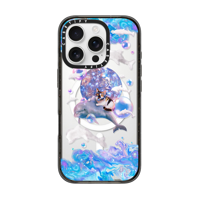 Mond Kim x CASETiFY iPhone 16 Pro ケース ブラック インパクトケース MagSafe対応 THE CAT FROM THE SEA BY MOND KIM