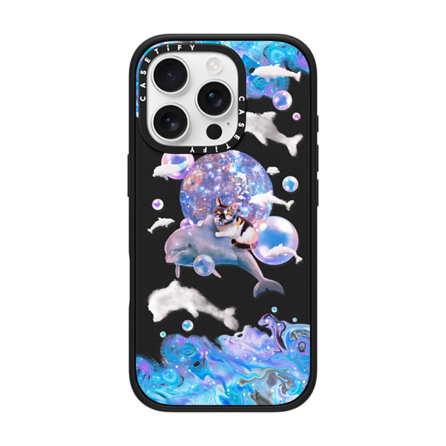 Mond Kim x CASETiFY iPhone 16 Pro ケース マットブラック インパクトケース MagSafe対応 THE CAT FROM THE SEA BY MOND KIM