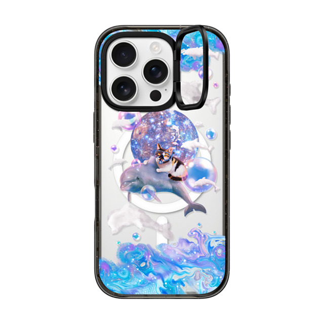 Mond Kim x CASETiFY iPhone 16 Pro ケース ブラック インパクトリングスタンドケース MagSafe対応 THE CAT FROM THE SEA BY MOND KIM