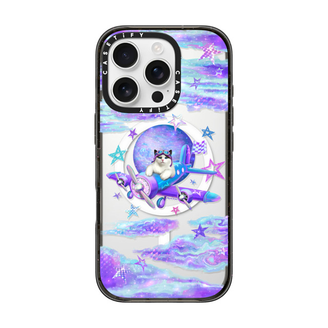 Mond Kim x CASETiFY iPhone 16 Pro Case Black Impact Case MagSafe Compatible Space Pilot Cat Father's Day Mond Kim x CASETiFY iPhone 16 Pro Case Black Impact Case MagSafe Compatible Space Pilot Cat Father's Day