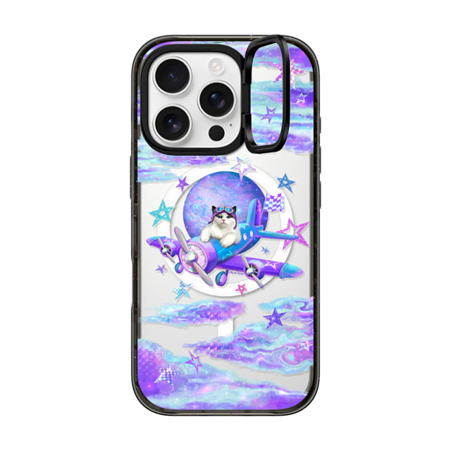 Mond Kim x CASETiFY iPhone 16 Pro Case Black インパクトリングスタンドケース MagSafe対応 Space Pilot Cat Father's Day Mond Kim x CASETiFY iPhone 16 Pro Case Black インパクトリングスタンドケース MagSafe対応 Space Pilot Cat Father's Day