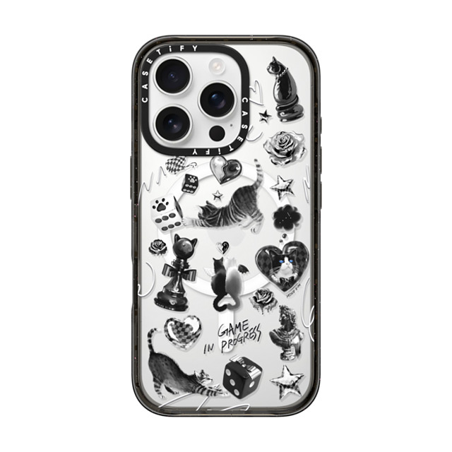 Mond Kim x CASETiFY iPhone 16 Pro Case Black Impact Case MagSafe Compatible Black Chess Cat Back to School Mond Kim x CASETiFY iPhone 16 Pro Case Black Impact Case MagSafe Compatible Black Chess Cat Back to School