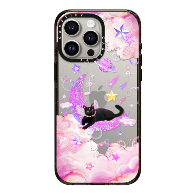 Mond Kim x CASETiFY iPhone 15 Pro Max ケース ブラック インパクトケース The Cat from The Moon by Mond Kim