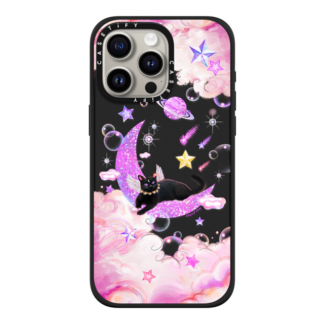 Mond Kim x CASETiFY iPhone 15 Pro Max ケース マットブラック インパクトケース MagSafe対応 The Cat from The Moon by Mond Kim