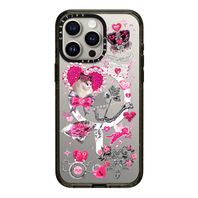 Mond Kim x CASETiFY iPhone 15 Pro Max ケース ブラック インパクトケース MagSafe対応 Cupid Cat by Mond Kim