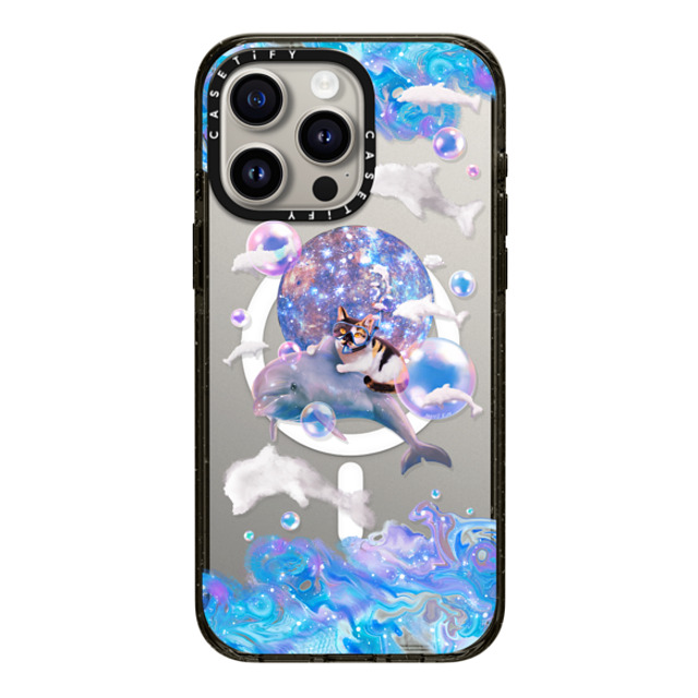 Mond Kim x CASETiFY iPhone 15 Pro Max ケース ブラック インパクトケース MagSafe対応 THE CAT FROM THE SEA BY MOND KIM