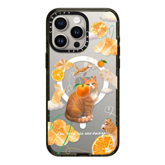 Mond Kim x CASETiFY iPhone 15 Pro Max Case Black Impact Case MagSafe Compatible Flying Orange Cat Back to School Mond Kim x CASETiFY iPhone 15 Pro Max Case Black Impact Case MagSafe Compatible Flying Orange Cat Back to School