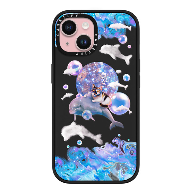 Mond Kim x CASETiFY iPhone 15 ケース マットブラック インパクトケース MagSafe対応 THE CAT FROM THE SEA BY MOND KIM