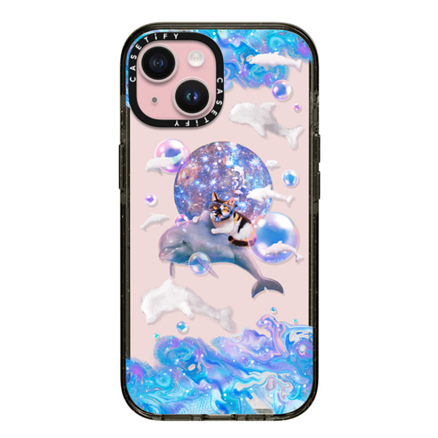 Mond Kim x CASETiFY iPhone 15 ケース ブラック インパクトケース THE CAT FROM THE SEA BY MOND KIM