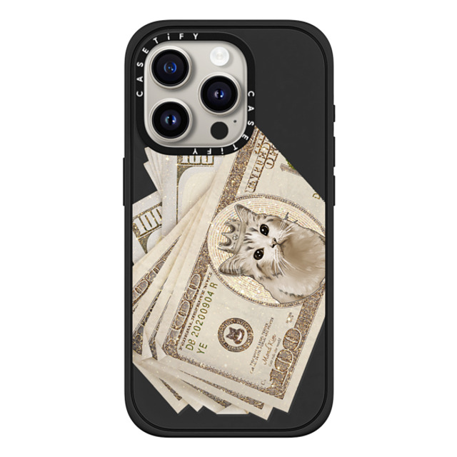 Mond Kim x CASETiFY iPhone 15 Pro ケース Animal,Surrealism マットブラック インパクトケース MagSafe対応 Million Dollar Cat by Mond Kim Father's Day Mond Kim x CASETiFY iPhone 15 Pro ケース Animal,Surrealism マットブラック インパクトケース MagSafe対応 Million Dollar Cat by Mond Kim Father's Day