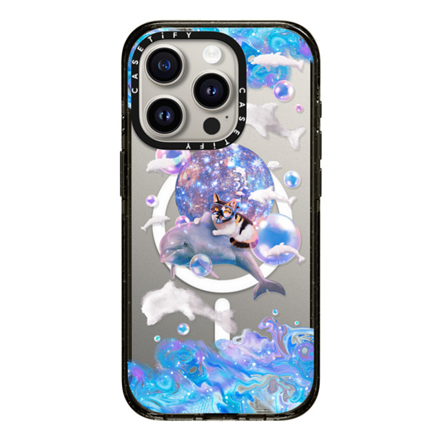 Mond Kim x CASETiFY iPhone 15 Pro ケース ブラック インパクトケース MagSafe対応 THE CAT FROM THE SEA BY MOND KIM