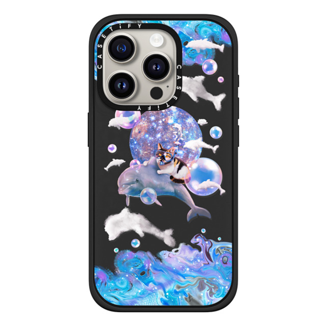 Mond Kim x CASETiFY iPhone 15 Pro ケース マットブラック インパクトケース MagSafe対応 THE CAT FROM THE SEA BY MOND KIM