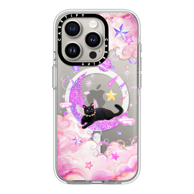 Mond Kim x CASETiFY iPhone 15 Pro ケース クリア クリア ケース MagSafe対応 The Cat from The Moon by Mond Kim