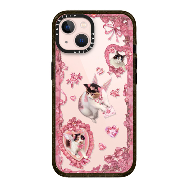 Mond Kim x CASETiFY iPhone 13 ケース ブラック インパクトケース Heart Bow Cat