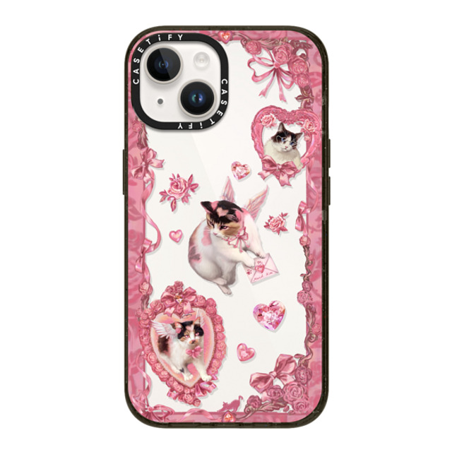 Mond Kim x CASETiFY iPhone 14 ケース ブラック インパクトケース Heart Bow Cat