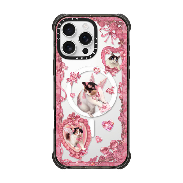 Mond Kim x CASETiFY iPhone 16 Pro Max Case Black ウルトラ インパクトケース MagSafe 対応 Heart Bow Cat Mond Kim x CASETiFY iPhone 16 Pro Max Case Black ウルトラ インパクトケース MagSafe 対応 Heart Bow Cat