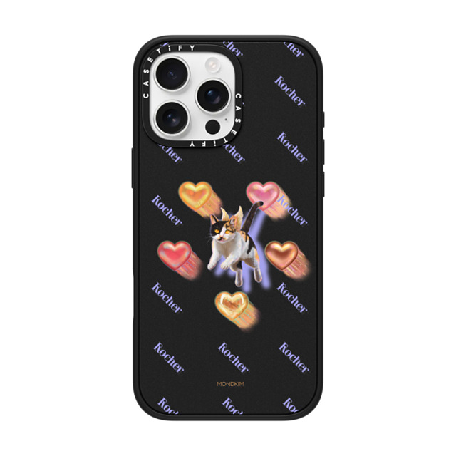 Mond Kim x CASETiFY iPhone 16 Pro Max ケース Cat,Heart マットブラック インパクトケース MagSafe対応 CAT-ching Hearts by Mond Kim Father's Day Mond Kim x CASETiFY iPhone 16 Pro Max ケース Cat,Heart マットブラック インパクトケース MagSafe対応 CAT-ching Hearts by Mond Kim Father's Day