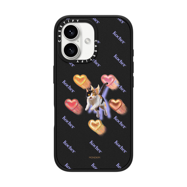 Mond Kim x CASETiFY iPhone 16 Case Cat,Heart Matte Black Impact Case MagSafe Compatible CAT-ching Hearts by Mond Kim Father's Day Mond Kim x CASETiFY iPhone 16 Case Cat,Heart Matte Black Impact Case MagSafe Compatible CAT-ching Hearts by Mond Kim Father's Day