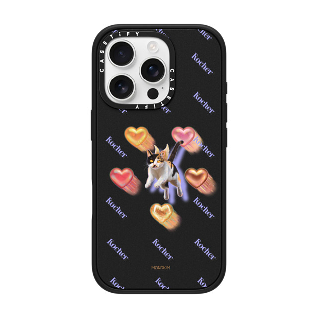 Mond Kim x CASETiFY iPhone 16 Pro Case Cat,Heart Matte Black Impact Case MagSafe Compatible CAT-ching Hearts by Mond Kim Father's Day Mond Kim x CASETiFY iPhone 16 Pro Case Cat,Heart Matte Black Impact Case MagSafe Compatible CAT-ching Hearts by Mond Kim Father's Day