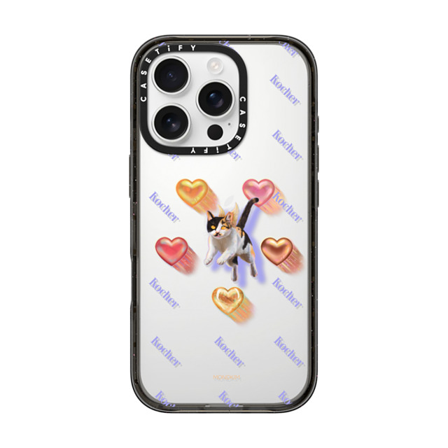 Mond Kim x CASETiFY iPhone 16 Pro ケース Cat,Heart ブラック インパクトケース CAT-ching Hearts by Mond Kim Mother's Day Mond Kim x CASETiFY iPhone 16 Pro ケース Cat,Heart ブラック インパクトケース CAT-ching Hearts by Mond Kim Mother's Day