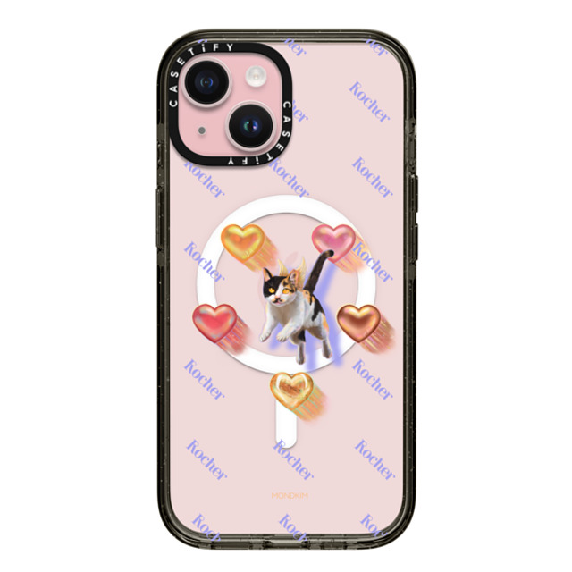 Mond Kim x CASETiFY iPhone 15 ケース Cat,Heart ブラック インパクトケース MagSafe対応 CAT-ching Hearts by Mond Kim Mother's Day Mond Kim x CASETiFY iPhone 15 ケース Cat,Heart ブラック インパクトケース MagSafe対応 CAT-ching Hearts by Mond Kim Mother's Day